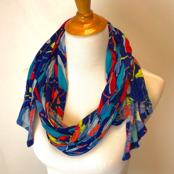 Claire's Accessories - Claire’s | blue pink floral print scarf